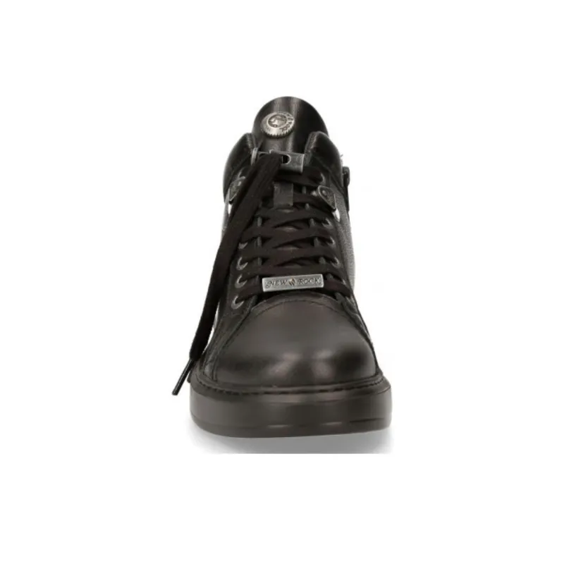 NEW ROCK High-Top Skateboard Shoes Women's Black-4