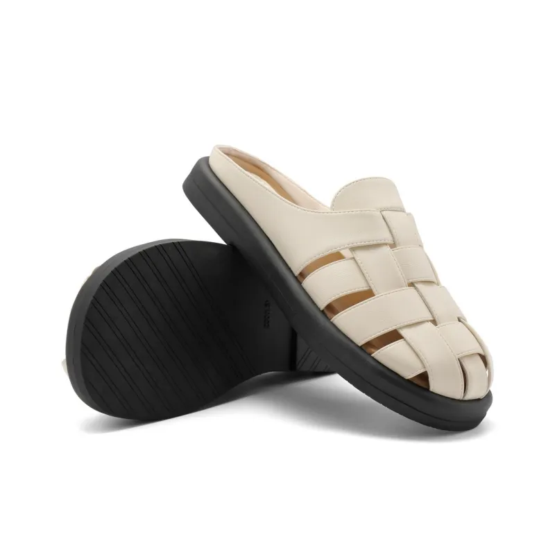 BELLE Rubber Sole Cut Out Closed Toe Slippers Women's-4