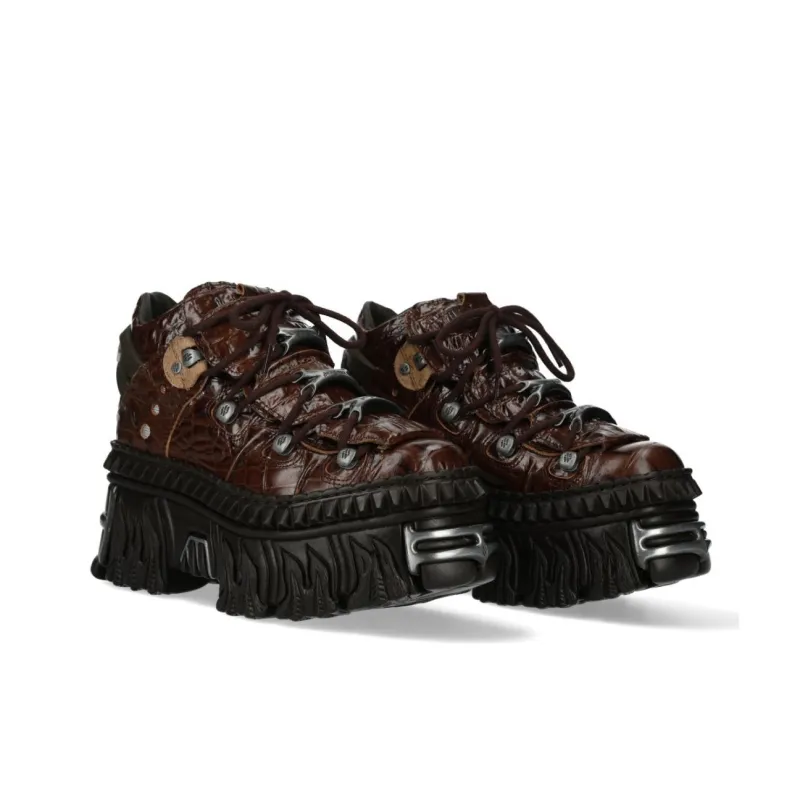 NEW ROCK High-Top Casual Shoes Unisex Brown-3