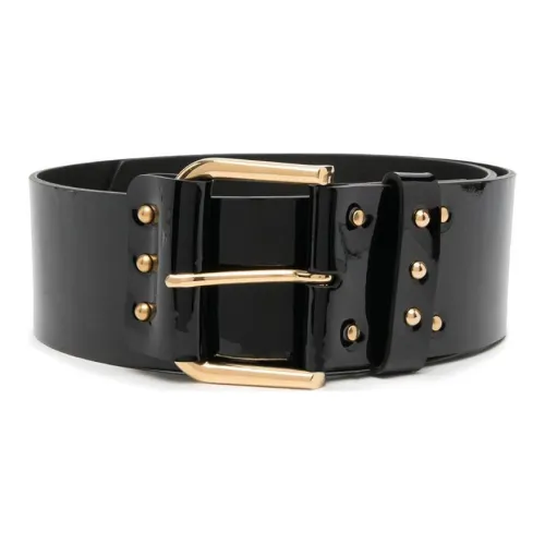 SAINT LAURENT Buckle Styling Leather Belts Women's Black -
