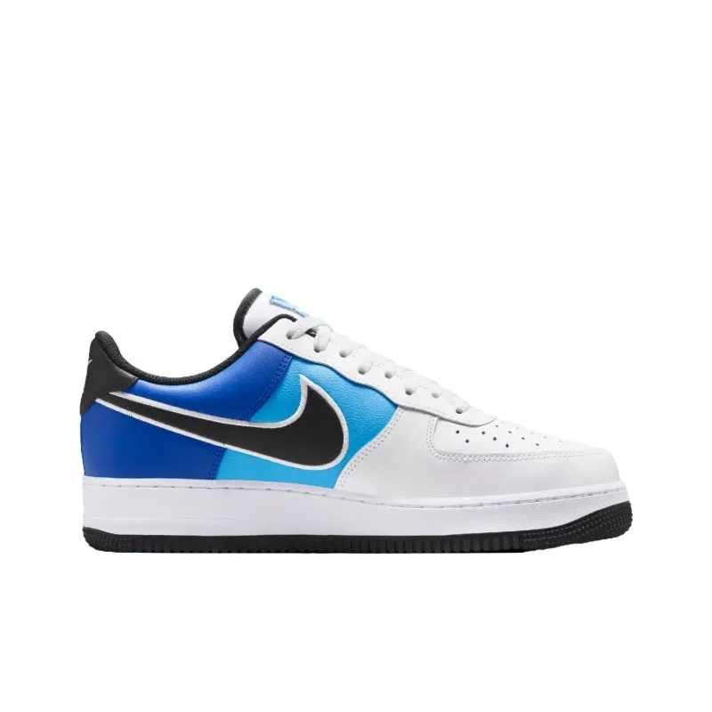 Nike Air Force 1 Anti-Slip Wear-Resistant Low-Top Skateboard Shoes Men's White Blue Black-1