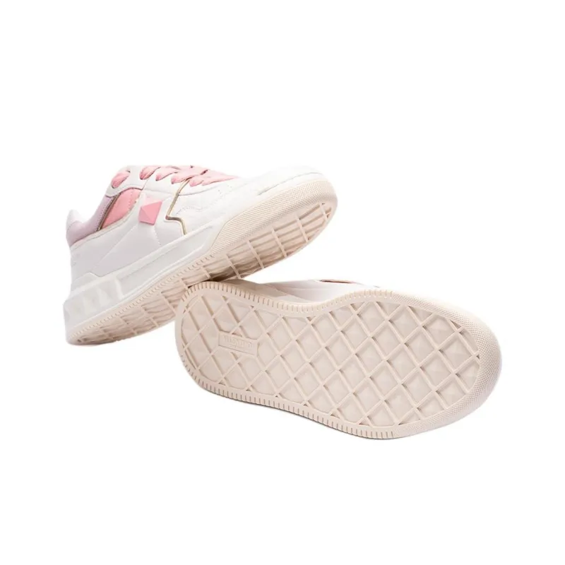 Valentino One Stud Low Top Skateboard Shoes Women's Pink-4