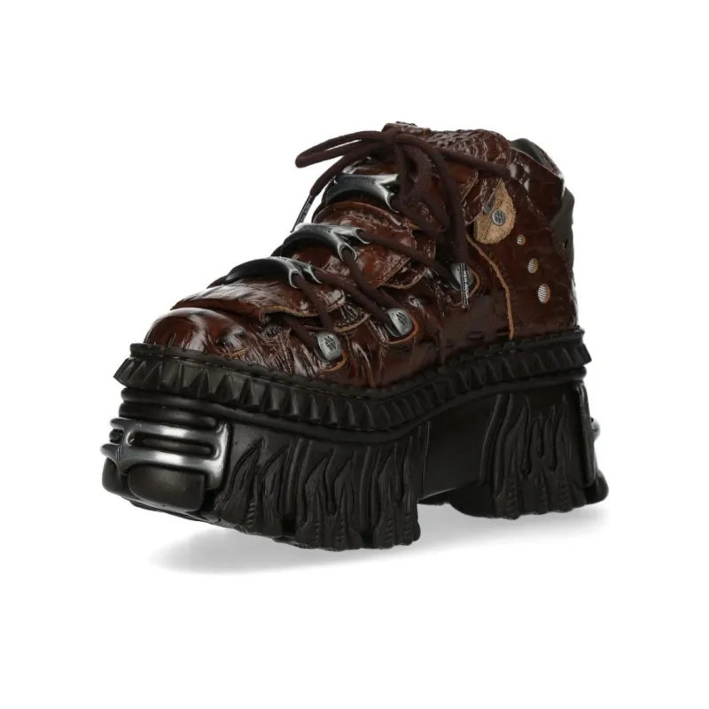 NEW ROCK High-Top Casual Shoes Unisex Brown-1