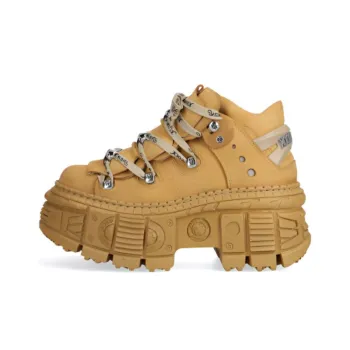 NEW ROCK Height Increasing Mid Top Casual Shoes Unisex Yellow