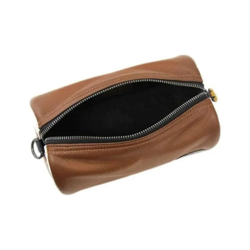 COACH Leather Round Bucket Bag Crossbody Bag Men's Brown-5