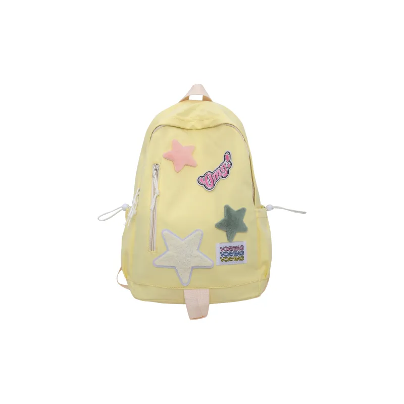 OURFUN Canvas Backpack Regular Unisex White/Black/Yellow/Blue/Pink-3