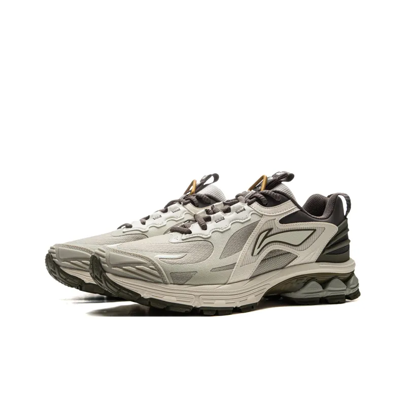 LiNing Fuyao 2.0 Trail Anti Slip Wear Resistant Low Top Casual Running Shoes Men's Gray Green-2