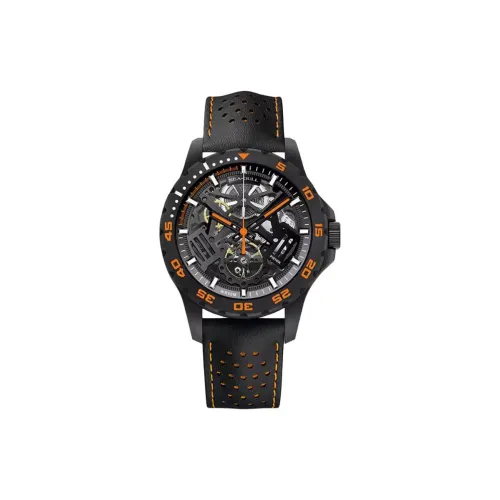 Sea Gull Street Fighter Collection Automatic Mechanical Movement Leather Strap Watch Men's Watches Cut Out Dial
