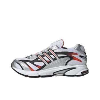 Adidas Temper Run 2.0 Anti Slip Wear Resistant Low Top Casual Running Shoes Men's White Black Orange