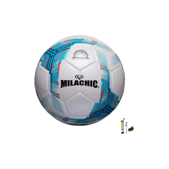 MILACHIC Size 5 Soccer PU Machine Stitched Soccer Ball Unisex White Blue