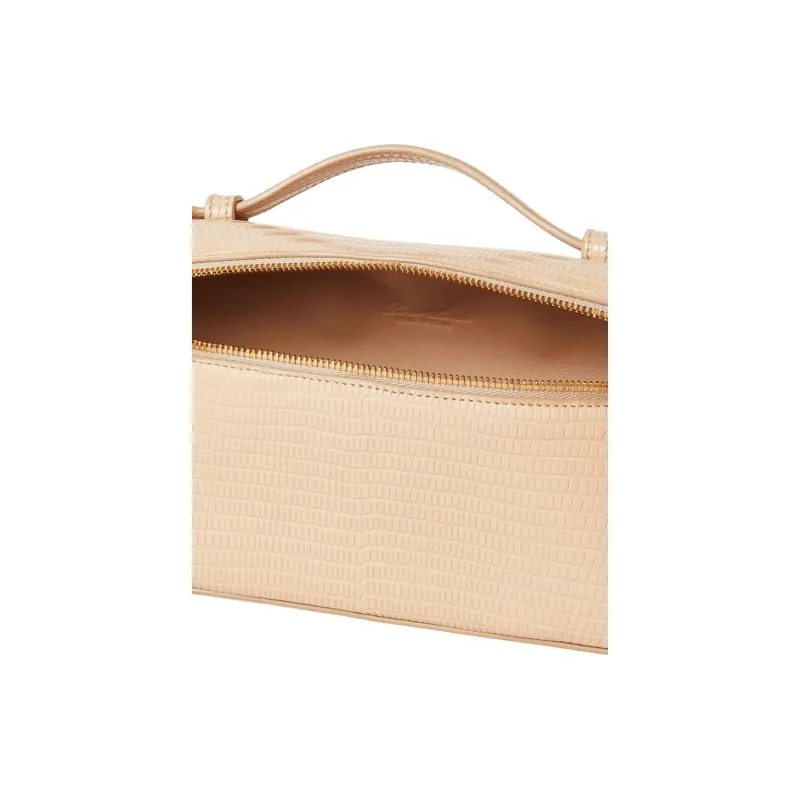 Loro Piana Armadillo Skin One Shoulder Handbags Women's Light Amber With Sun Gold-5