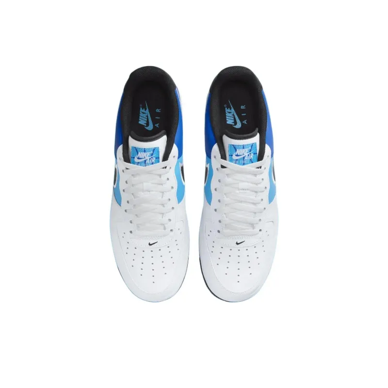 Nike Air Force 1 Anti-Slip Wear-Resistant Low-Top Skateboard Shoes Men's White Blue Black-2