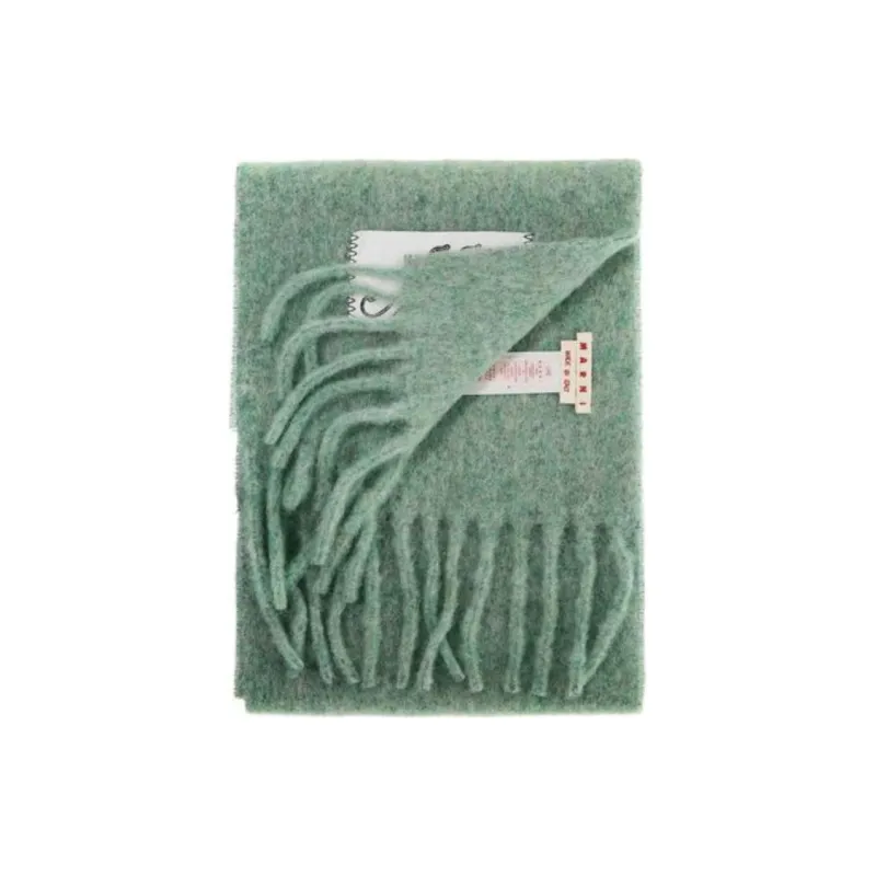 MARNI Logo Patch Fringed Scarf-2