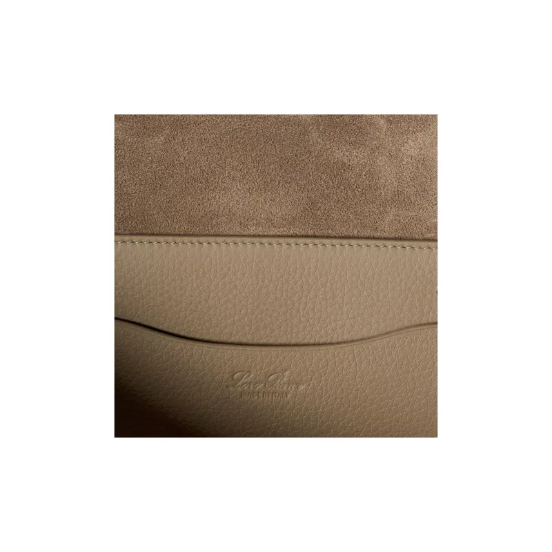 Loro Piana Cow Leather Tote Bag, Shopping Bag, Handbag Tubas Men's Dark Coffee Brown-3