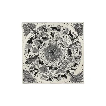 HERMES Cashmere Silk Scarves Women's Black