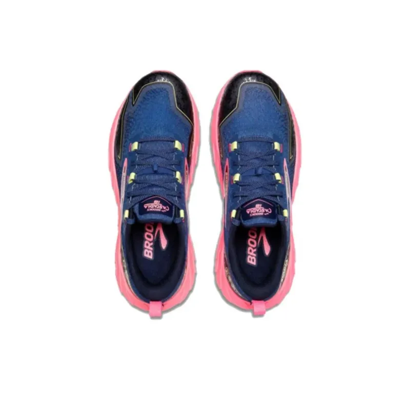 Brooks Anti Slip Wear Resistant Low Top Trail Running Shoes Women's Black Pink-3