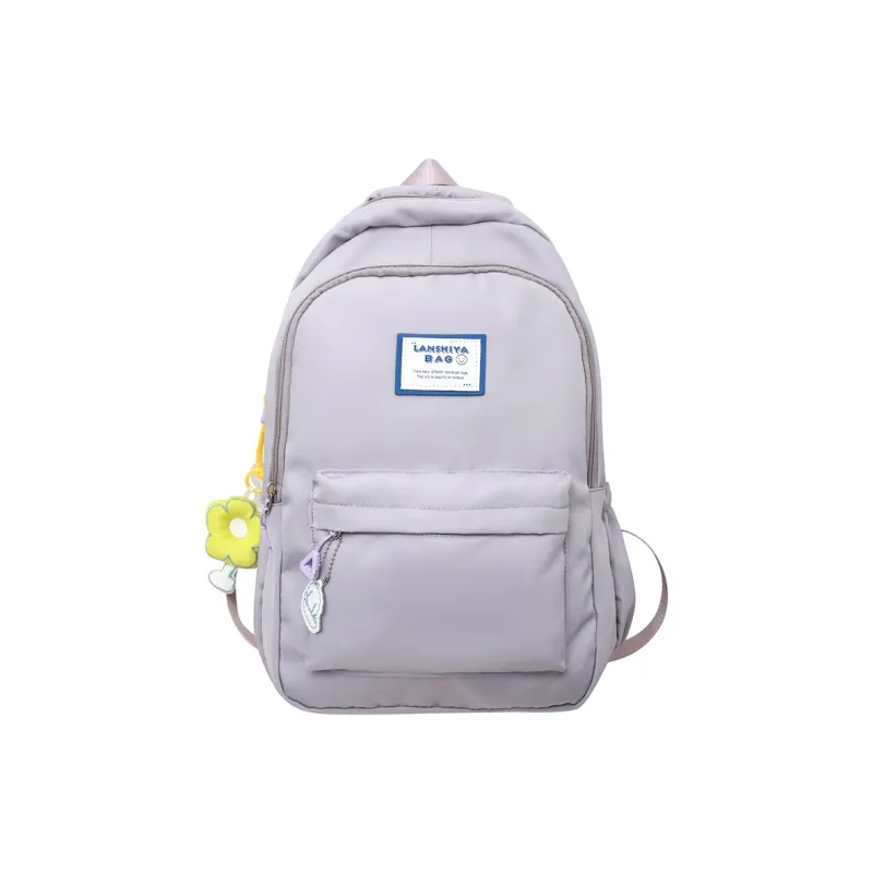 OURFUN Nylon Backpack Regular Unisex Ecru/Black/Green/Blue/Pink-12