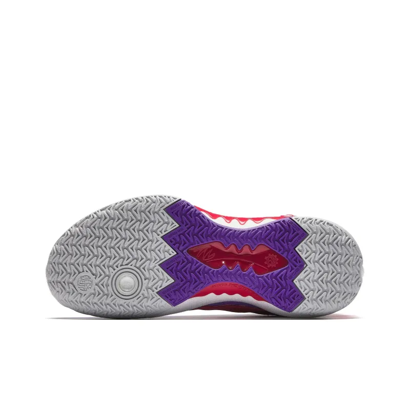 Anta Frenzy 5team V2 Cushioning Wear Resistant Low Top Basketball Shoes Men's Fuchsia-5
