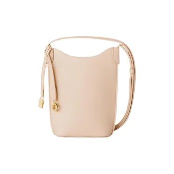 Loro Piana Cow Leather One Shoulder Crossbody Cell Phone Pouch Women's Cream Honey Gold & Sun Gold