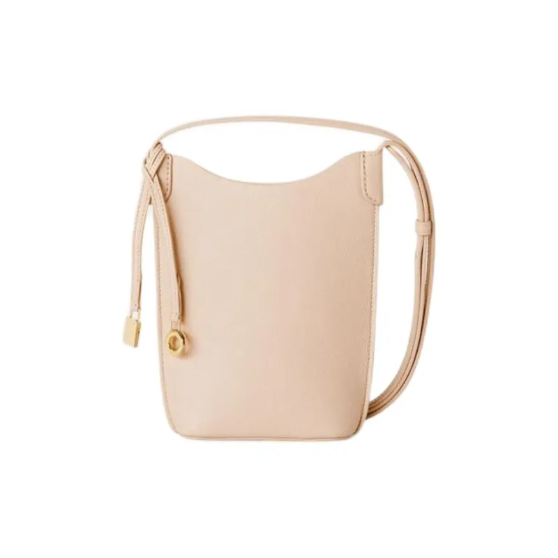 Loro Piana Cow Leather One Shoulder Crossbody Cell Phone Pouch Women's Cream Honey Gold & Sun Gold-0