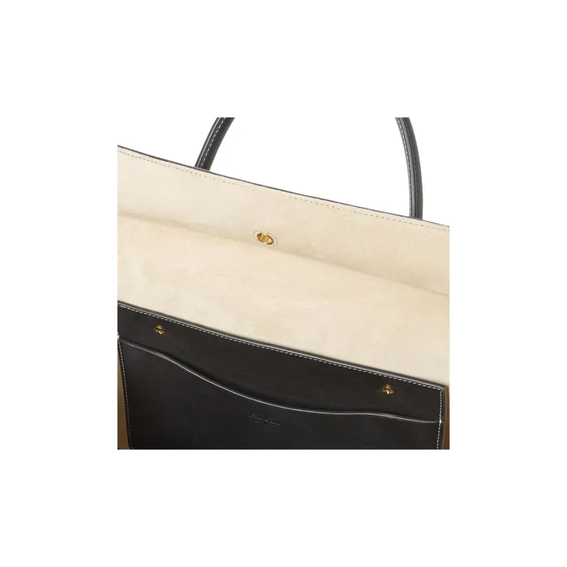 Loro Piana Cow Leather Handbag Women's Black-5