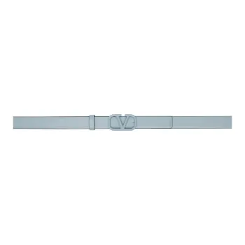Valentino VLogo Signature Logo Calfskin Leather Belts Unisex Blue Width: 2cm