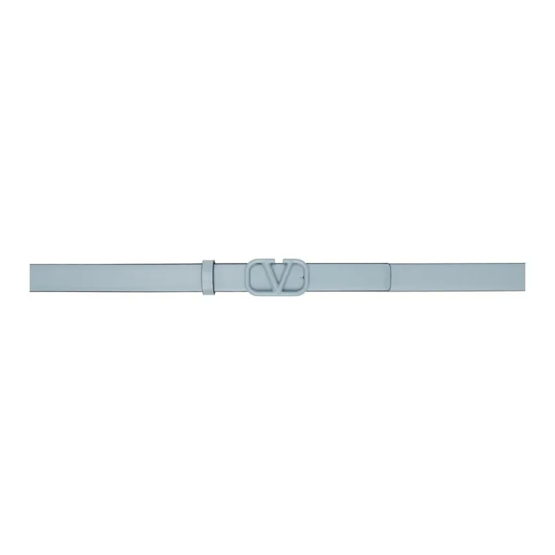 Valentino VLogo Signature Logo Calfskin Leather Belts Unisex Blue Width: 2cm-0