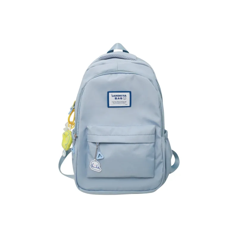 OURFUN Nylon Backpack Regular Unisex Ecru/Black/Green/Blue/Pink-9