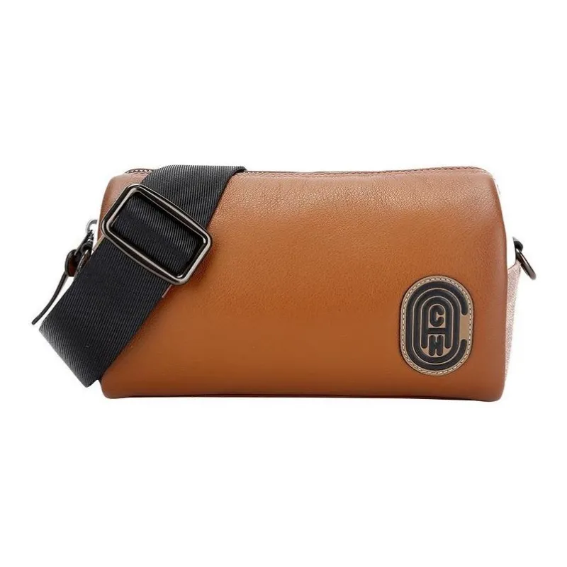 COACH Leather Round Bucket Bag Crossbody Bag Men's Brown-3