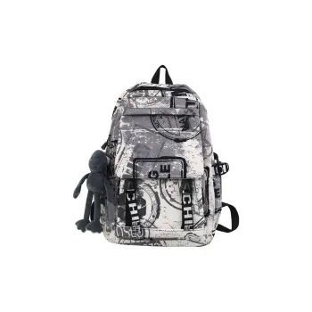 Elsvet Nylon Backpack Unisex White/Black