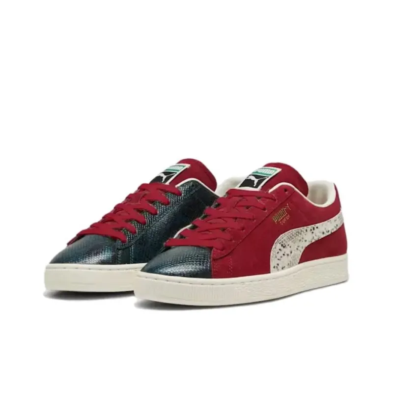 PUMA Anti Slip Wear Resistant Low Top Skateboard Shoes Unisex Red Green-3