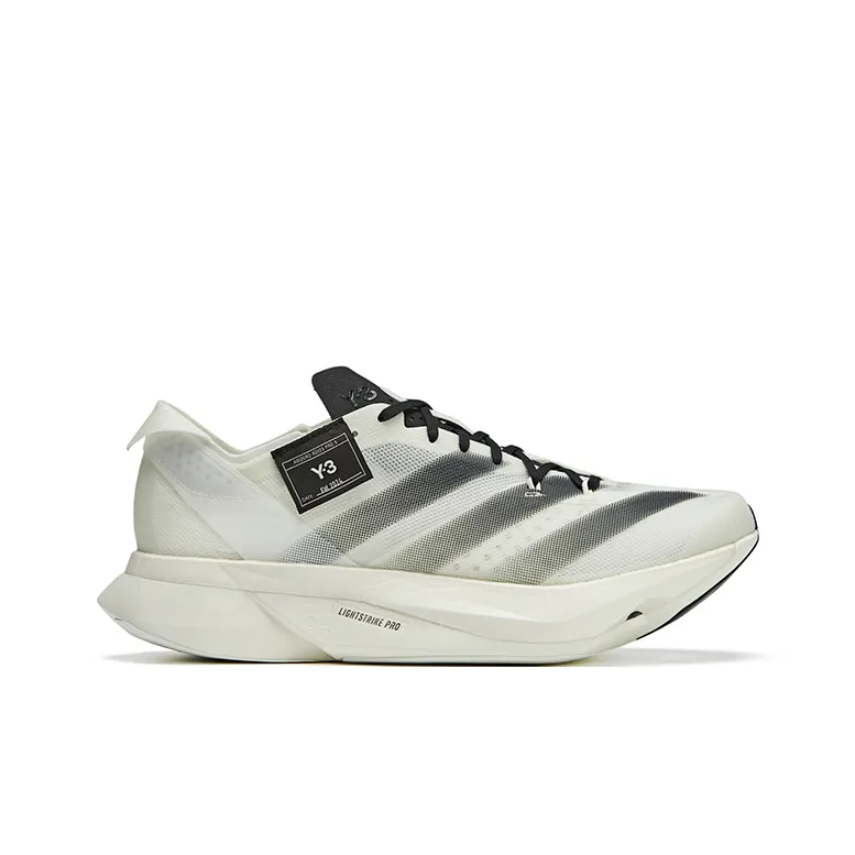 Y 3 Cushioning And Breathable Low Top Running Shoes Unisex White-1