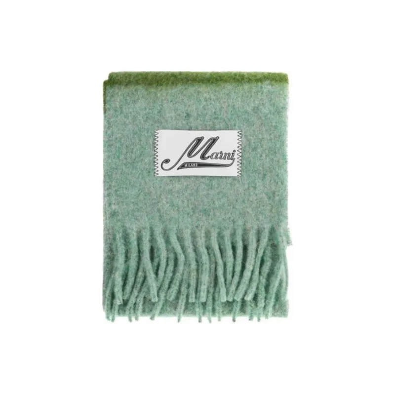 MARNI Logo Patch Fringed Scarf-0
