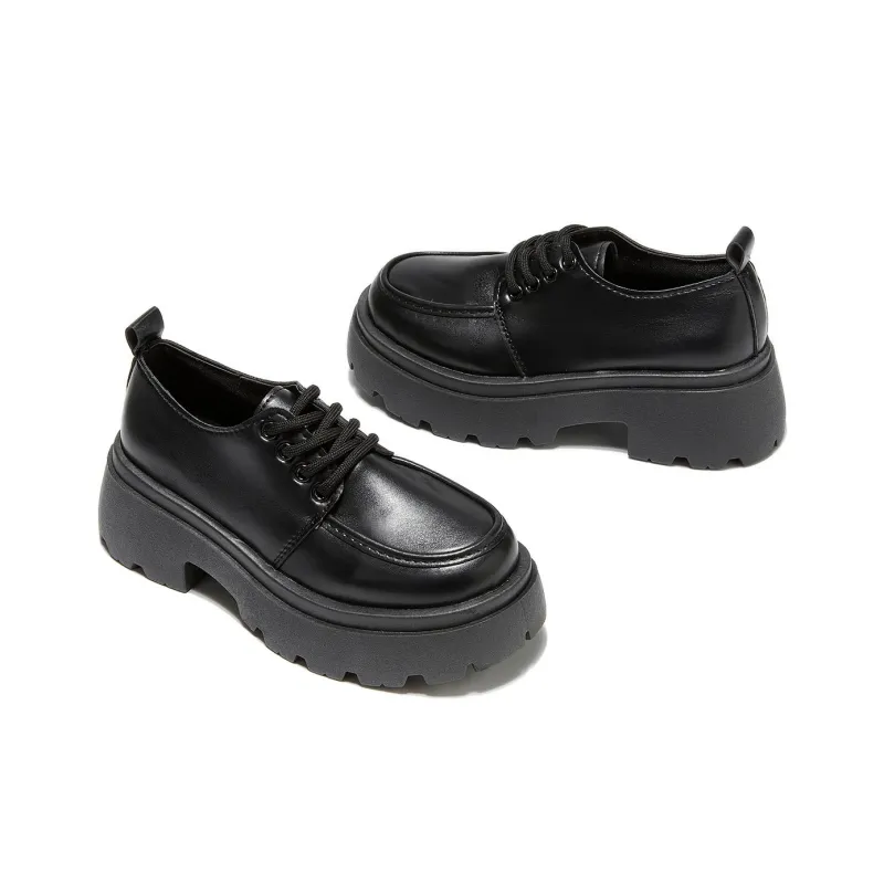 Komanic Ballet Flats Casual Single Shoes Medium Heel Women's Black-10