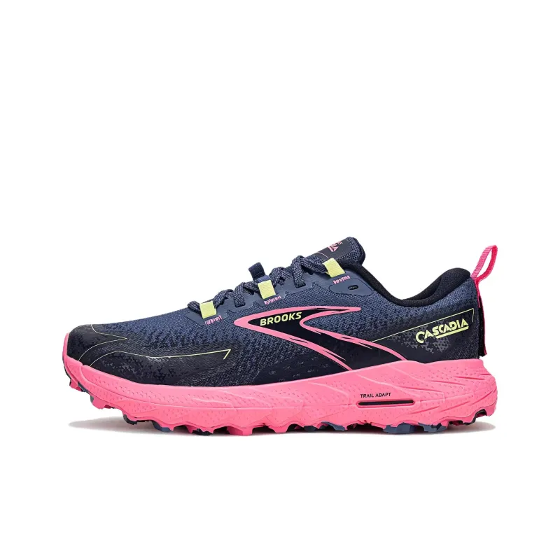 Brooks Anti Slip Wear Resistant Low Top Trail Running Shoes Women's Black Pink-0