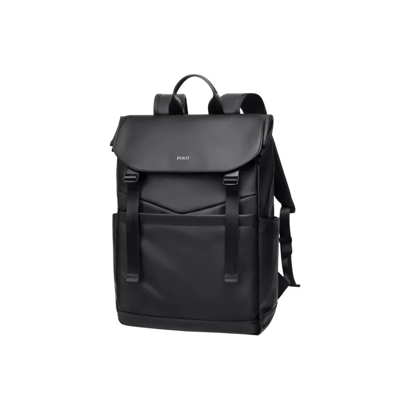 POLO Fabric 17.3 Double Shoulder Backpack For Men University Student Backpack Backpack Large Size Men's Black-1