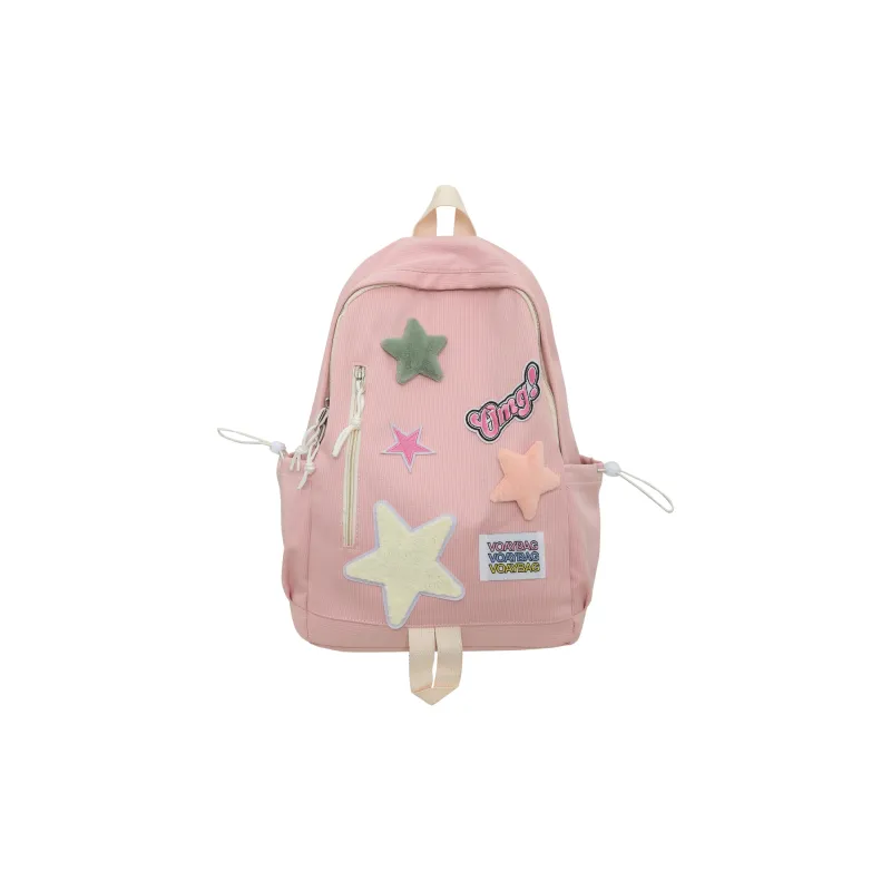 OURFUN Canvas Backpack Regular Unisex White/Black/Yellow/Blue/Pink-7