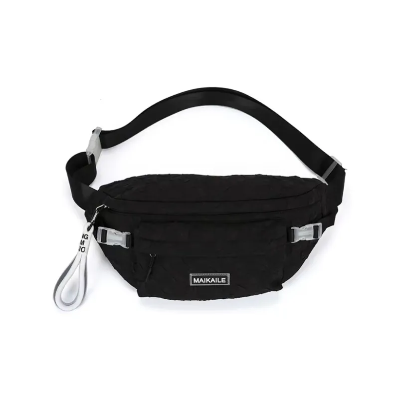 OURFUN Nylon Sling Bag Regular Unisex Light Gray/Black/Lotus Color/Neon Green-1