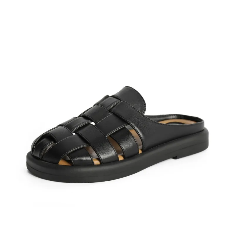 BELLE Rubber Sole Cut Out Closed Toe Slippers Women's-6