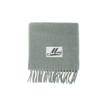MARNI Logo Patch Fringed Edge Scarf