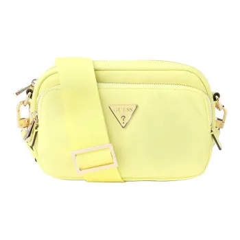 GUESS Polyester With Synthetic Leather Camera Bag, Shoulder Bag, Crossbody Bag Women's Yellow