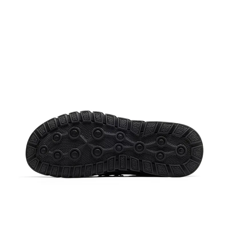 JOSINY Casual Leather Shoes Classic Slip on Men's Black-5
