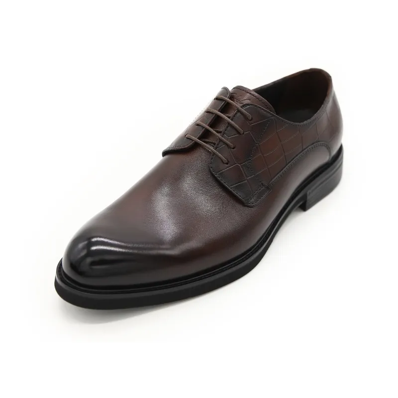 Satchi Dress Shoes Men Low Top Brown-1
