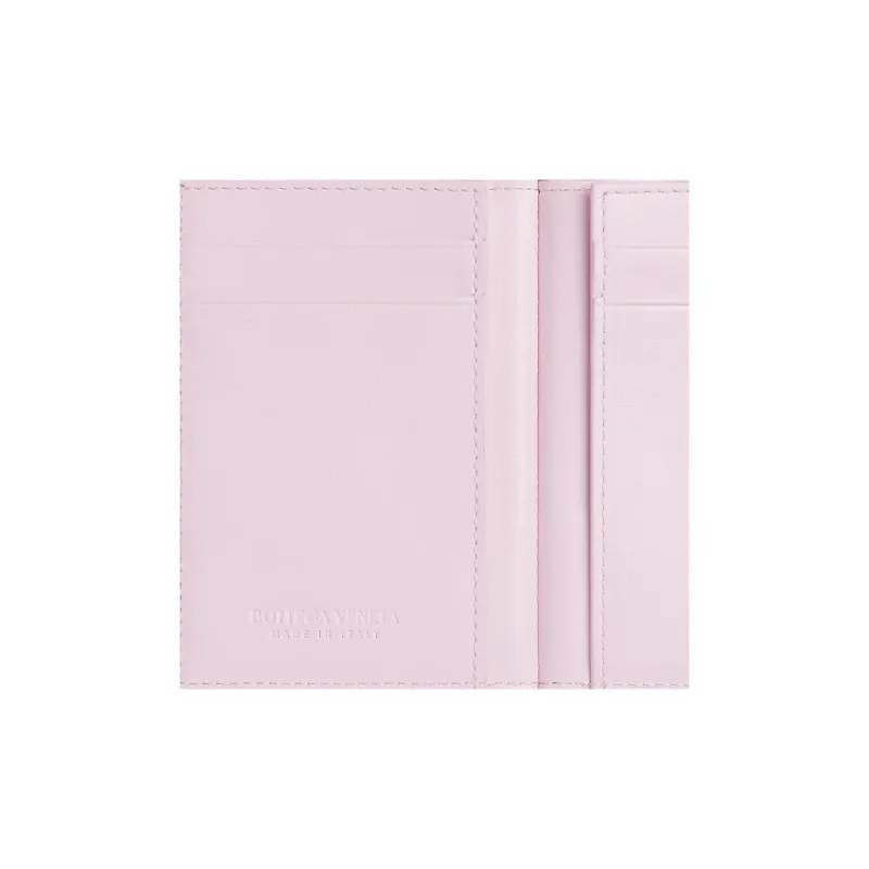 Bottega Veneta Lambskin Card Holder Women's Dark Red & Washed Pink-3