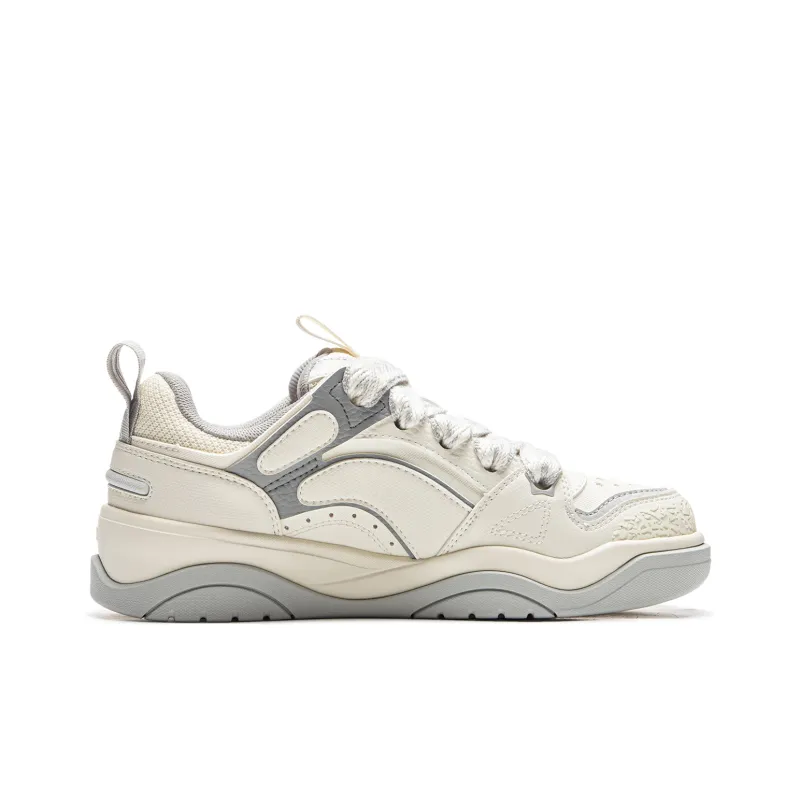LiNing Jingcheng 2.0 V2 Slip Resistant Cushioning Abrasion Resistant Low Top Skateboard Shoes Women's Ecru-1