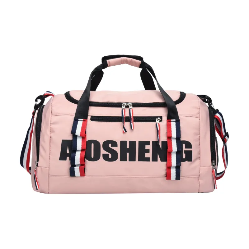 OURFUN Oxford Gym Bag Large Size Unisex Light Gray/Black/Lotus Color/Denim Blue-4