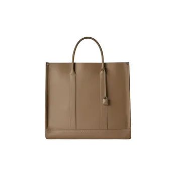 Loro Piana Cow Leather Tote Bag, Shopping Bag, Shoulder Bag, Handbag Small Size Women's Dark Coffee Brown