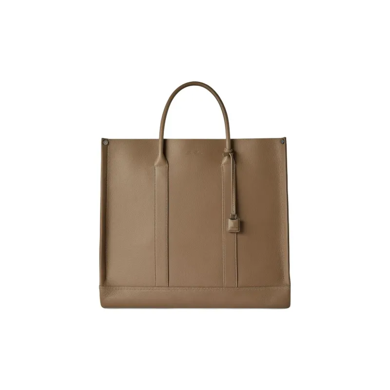 Loro Piana Cow Leather Tote Bag, Shopping Bag, Shoulder Bag, Handbag Small Size Women's Dark Coffee Brown-0