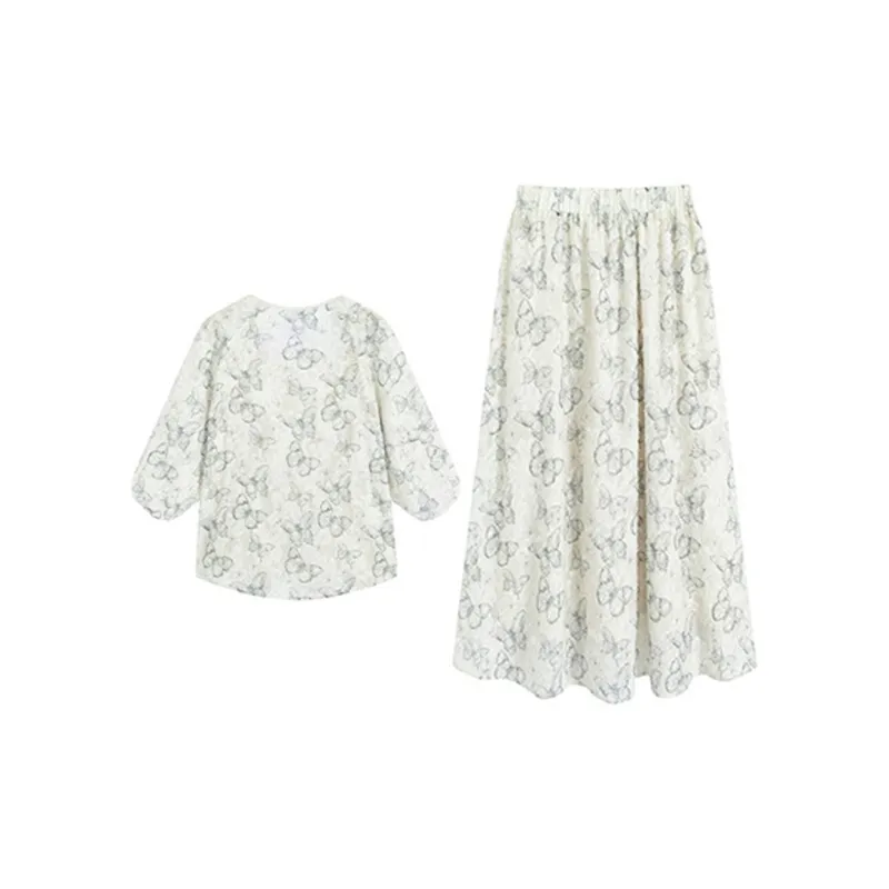 Juden Choi Skirt Set Women's Ecru-1