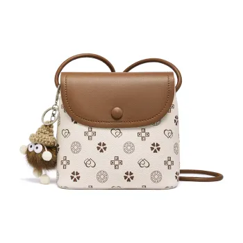RED DRAGONFLY PVC Shoulder Bag, Crossbody Bag Regular Women's Ecru Brown